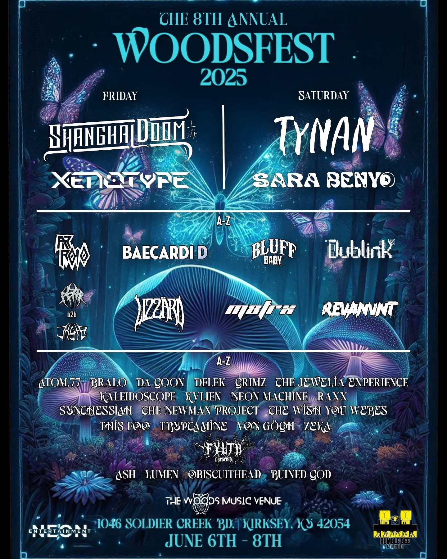 Woodsfest flyer featuring Synthessiah